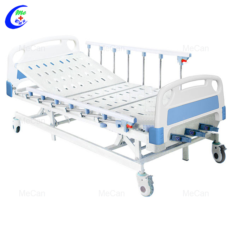 Professional Hospital Furniture Folding Metal Three Cranks Manual Medical Bed manufacturers