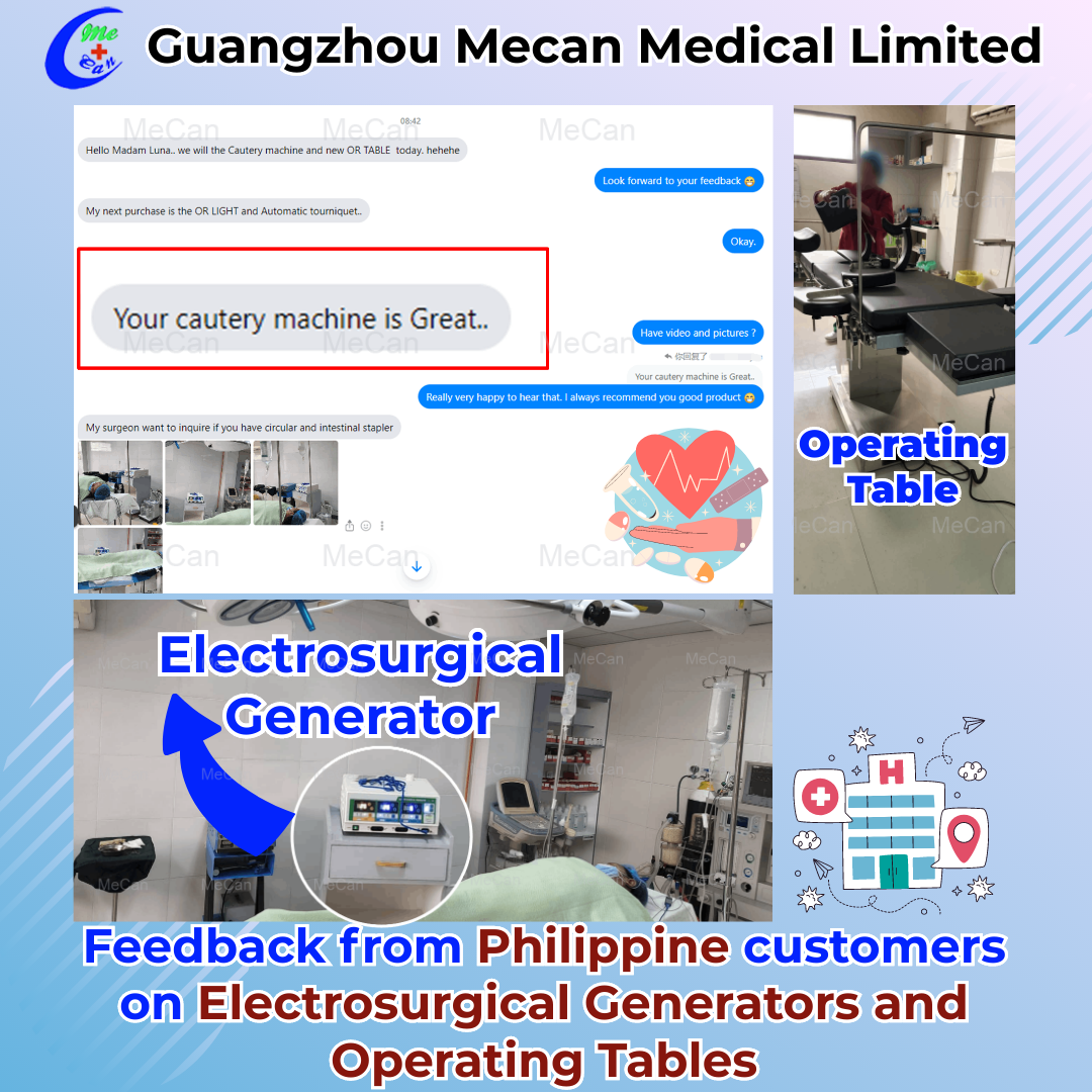 Водгукі кліентаў з Філіпін аб электрахірургічных генератарах і аперацыйных сталах | MeCan Medical